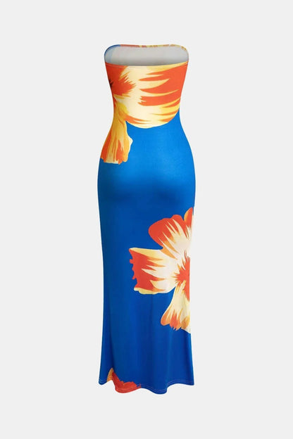 Margarette – Floral Strapless Midi Dress
